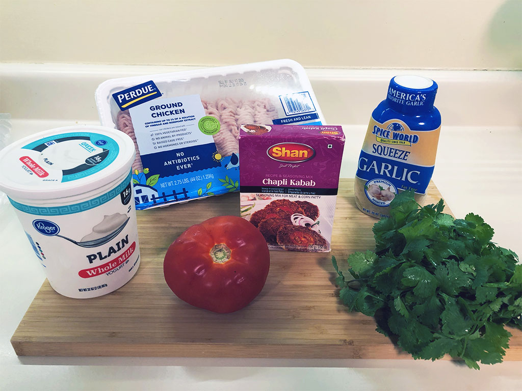 ingredients for chicken chapli kababs