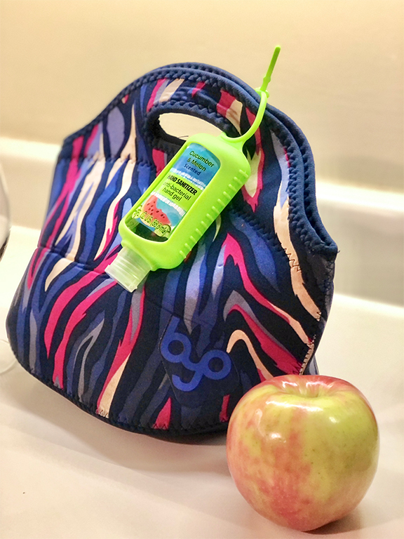 Lunch box with hand sanitizer