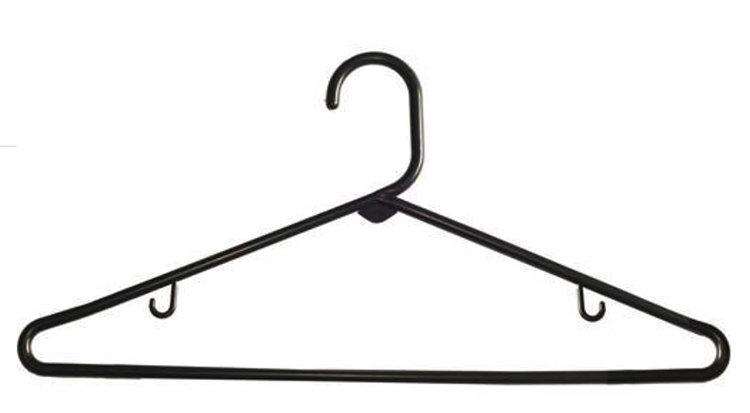 black plastic hanger