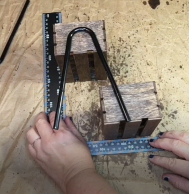 use a square ruler to make sure the boxes stay straight when gluing together