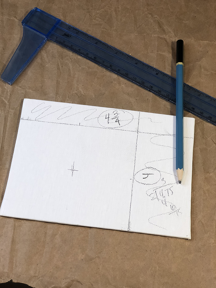 measure the inside of the vase onto a flat board canvas