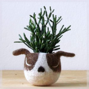 Dog lover gift_ Succulent planter_ Boston terrier vase_ Animal friend cute pot