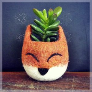 Fox succulent felt vase planter