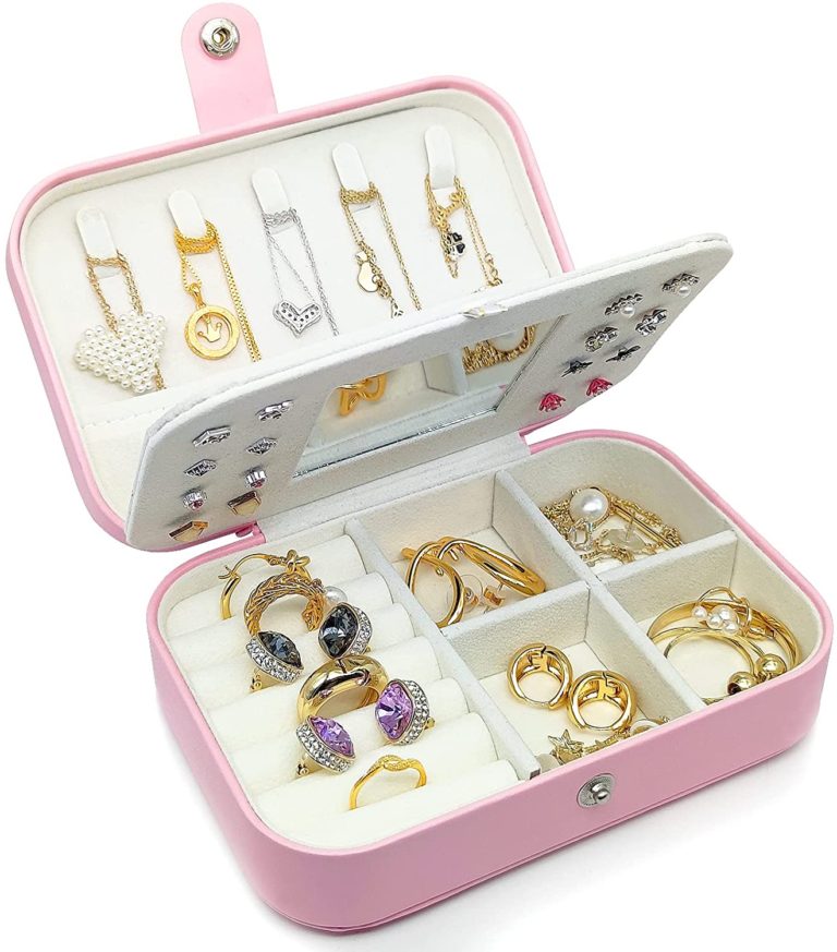 pink small travel jewelry box